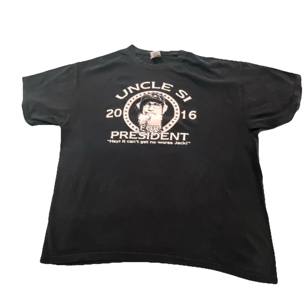 Gildan Black Jersey Uncle Si Duck Dynasty Men's Crew Neck T-Shirt Size XL